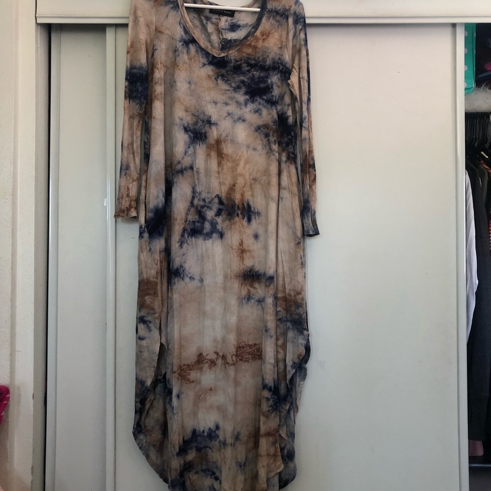 Maxi Tie-Dye LongSleeve Dress/Cover Up